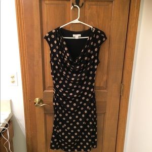 Black with tan polka dots dress